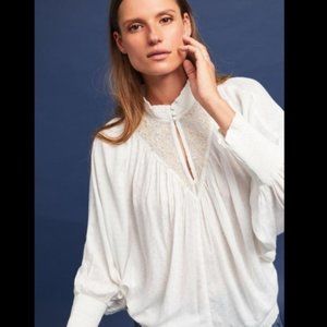 Feather Bone by Anthropologie Edda Peasant Top M